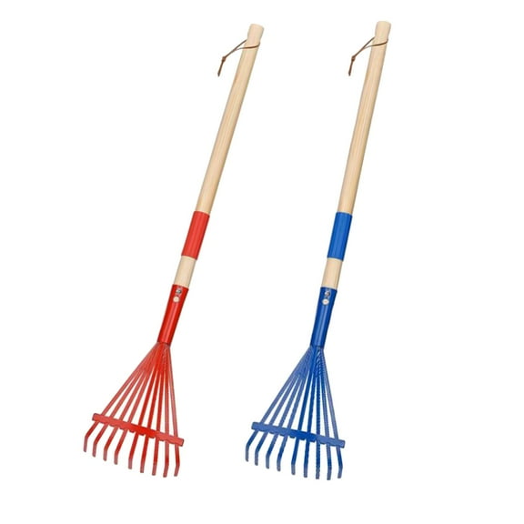 Aymzbd 2 Pieces Leaf Rake Yard Rake with Wood Handle up Accessories Leaves