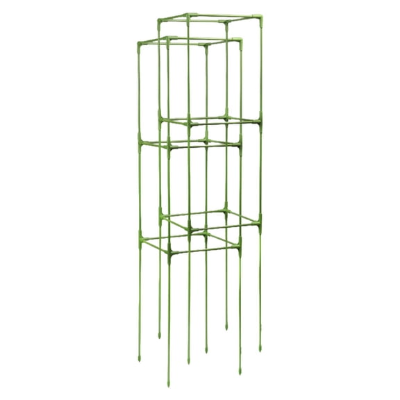 Aymzbd 2 Pieces Square Support Stake Plant Cage Trellis Garden Multifunction Reinforced 27cmx27cmx123cm