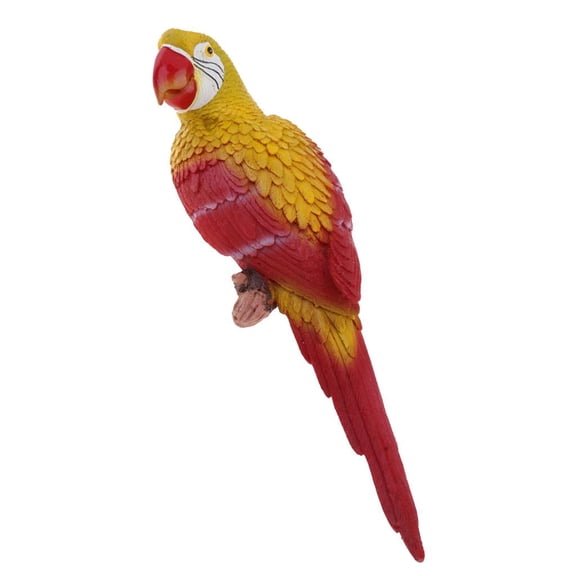 Aymzbd 20 Kinds Resin Large Parrot Bird Model Animal Figurine Figure Children Toys Home 38cm Yellow