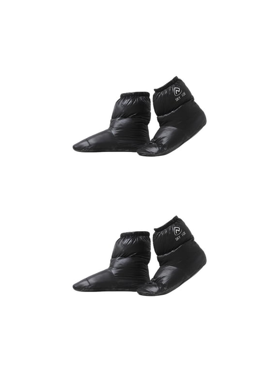 2Pcs Duck Down Slippers indoor and outdoor Tent Boots Foot Men Socks, with 90%