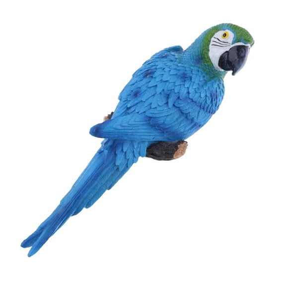 Aymzbd 31cm Blue Parrot Ornament Bird Animal Outdoor Garden Tree Decor Look Right 31cm 31cm Look Right Blue