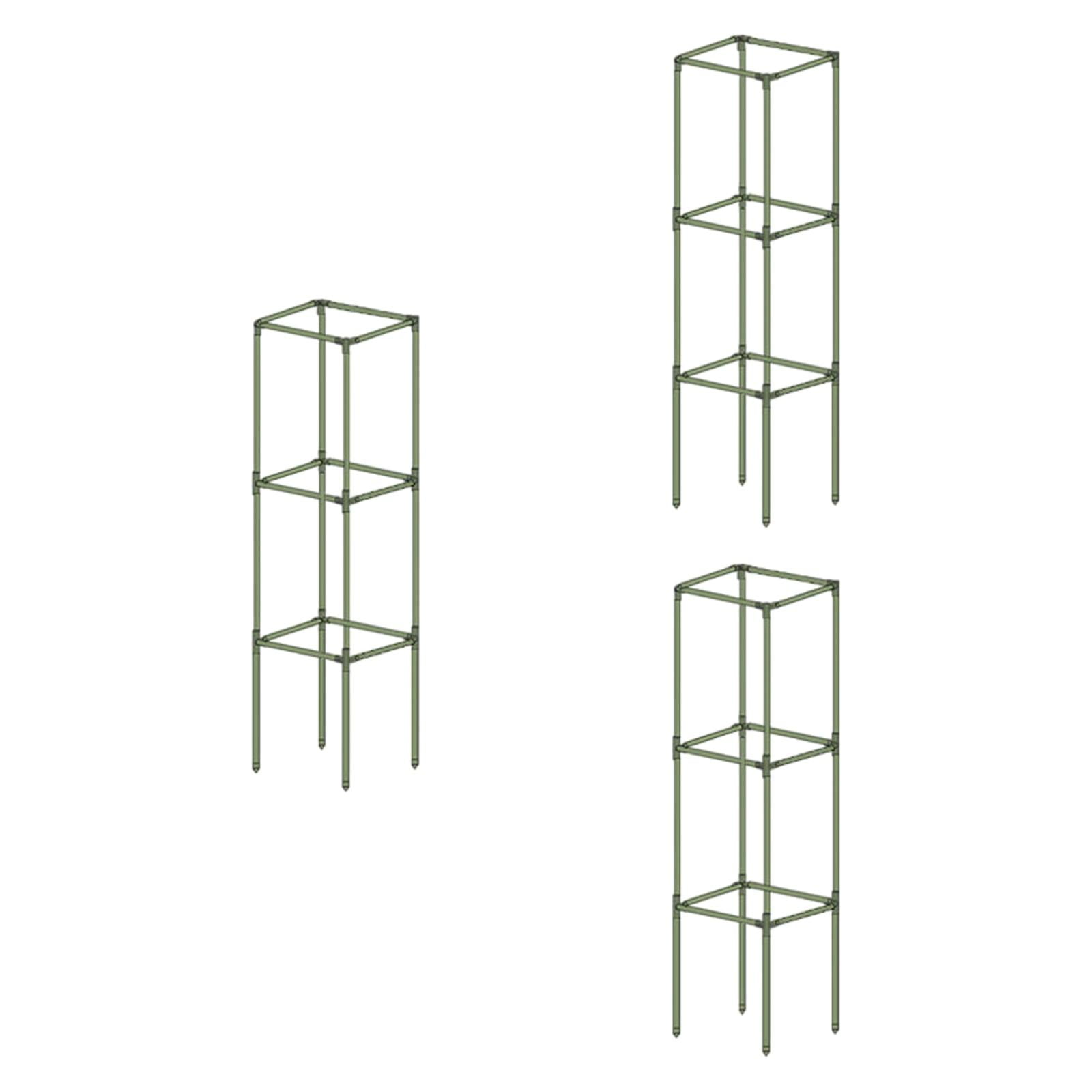 Aymzbd 3Pcs Square Tomato Cages Vegetable Stake Trellis Versatile Plant Stakes Support