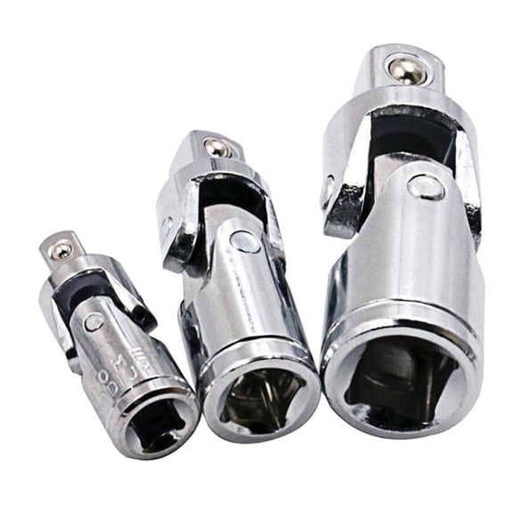 Aymzbd 3x Universal Joint 1/2" 3/8" 1/4" Ratchet Angle Extension Bar Socket Adapter