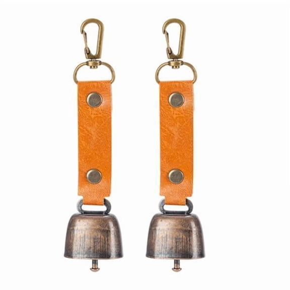 Aymzbd 3x2x Bear Bells with Snap Hook Noise Maker for Outdoor Survival Mountaineering Caramel 3 Pcs