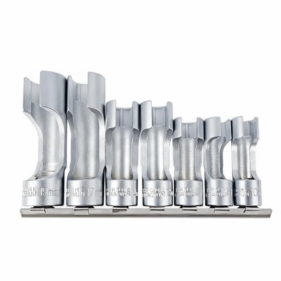 Aymzbd 7 Pieces Oil Pipe Removal Open Socket Wrench Set Hexagonal Fastener Hold Alloy Steel Impact Resistance Suitable for Automotive Maintenance Sensor Installation Home Workshop
