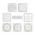 thumbnail image 1 of Aymzbd 8Pcs Geometric Ruler Mathematics Drawing Ruler Multifunction Measuring Templates, 1 of 9
