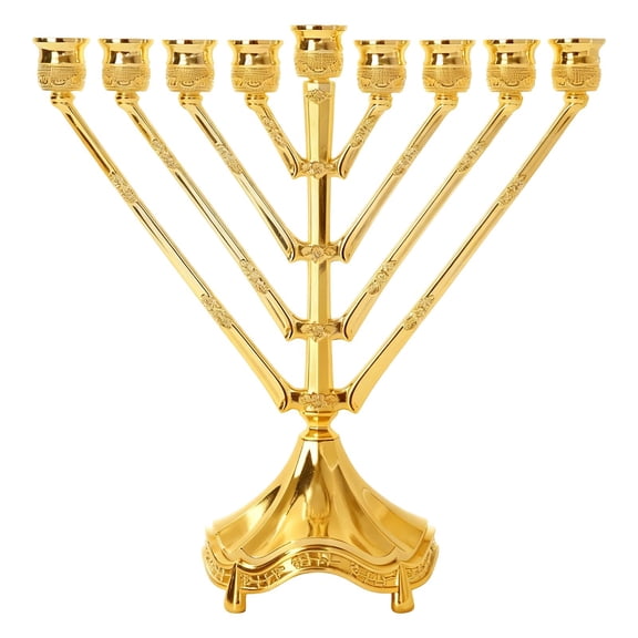 Aymzbd 9 Branch Hanukkah Menorah Candle Stand Stable Traditional Practical Multipurpose