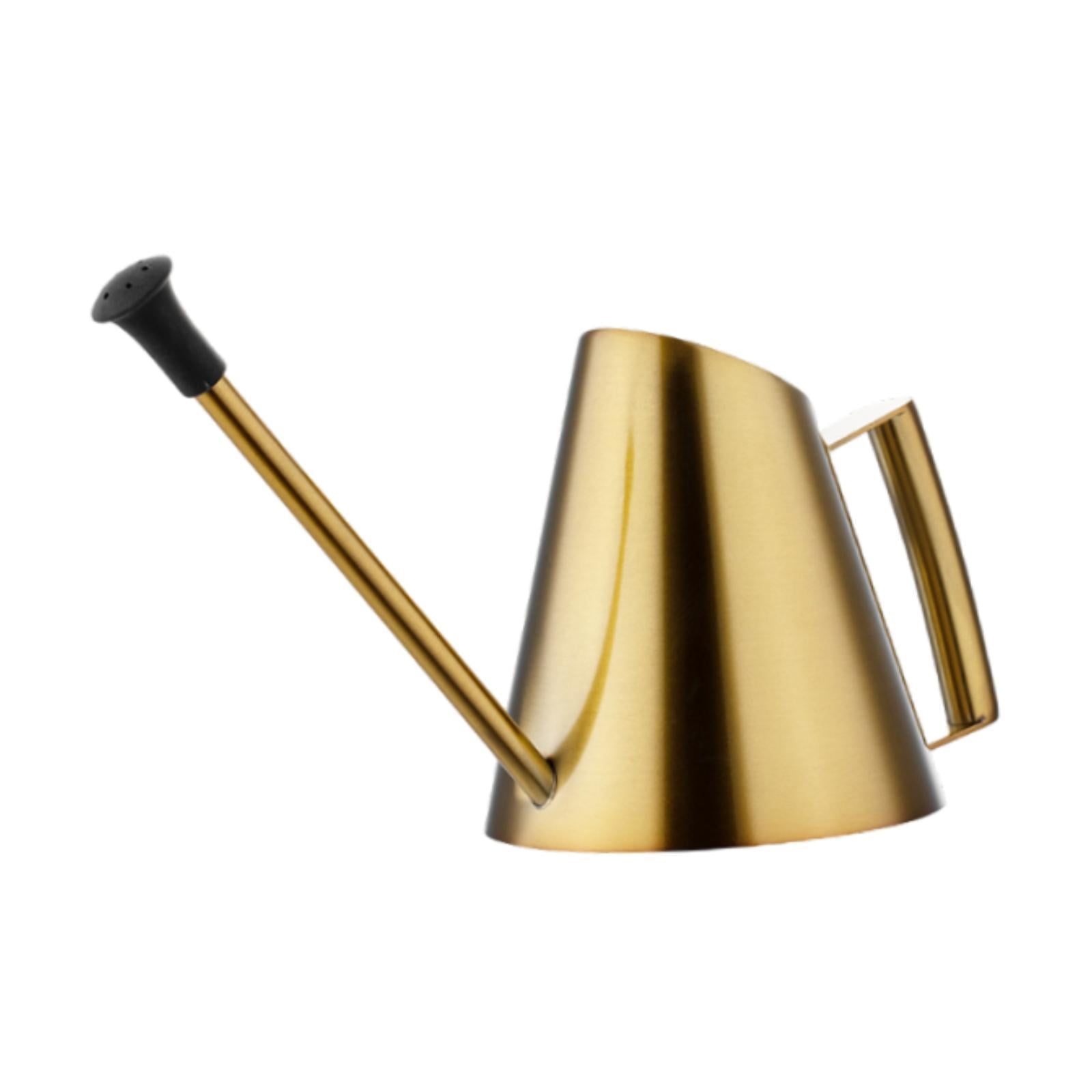 Aymzbd 900ml Watering Can Long Spout Sprinkler Head Planter Yard Lawn Backyard Planting Golden