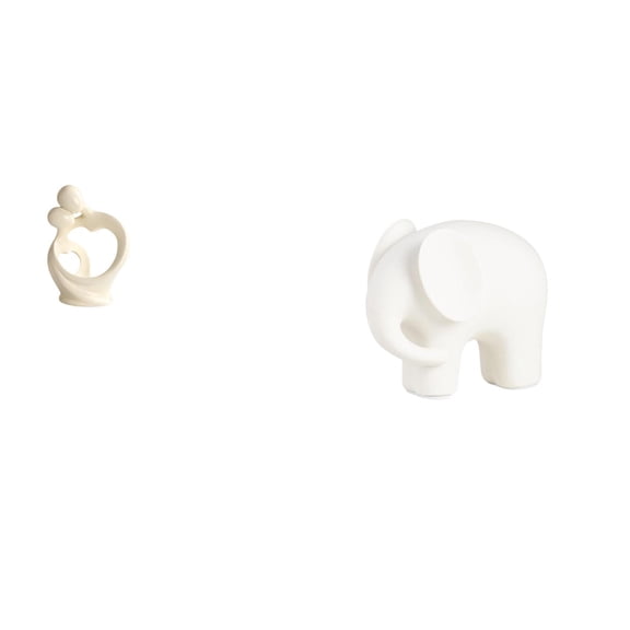 Aymzbd Abstract Elephant Statue Artistic Resin Figurine Couple Sculpture Modern Creative Animal Decor Unique Form Classic Polished Details Suitable for Home Office Bedroom Living Room Bar Cafe