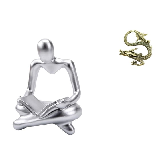 Aymzbd Abstract Thinker Figurine Collector Miniature Sculpture Brass Artifact Artistic Resin Ornament suitable for home decoration gift giving office desktop festival souvenir