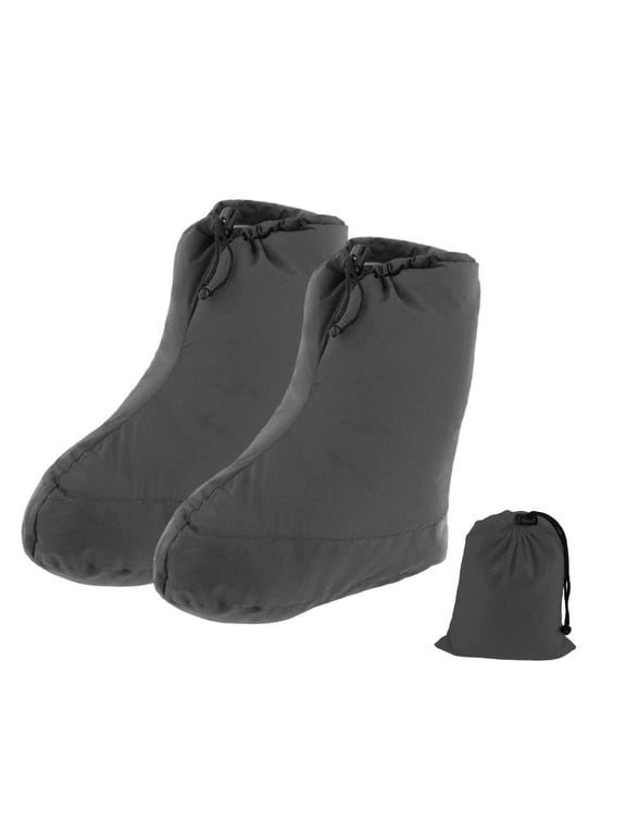 Adult Down Booties, Outdoor Boots, Comfortable Socks, Ankle Boots, Easy to Pack, L black