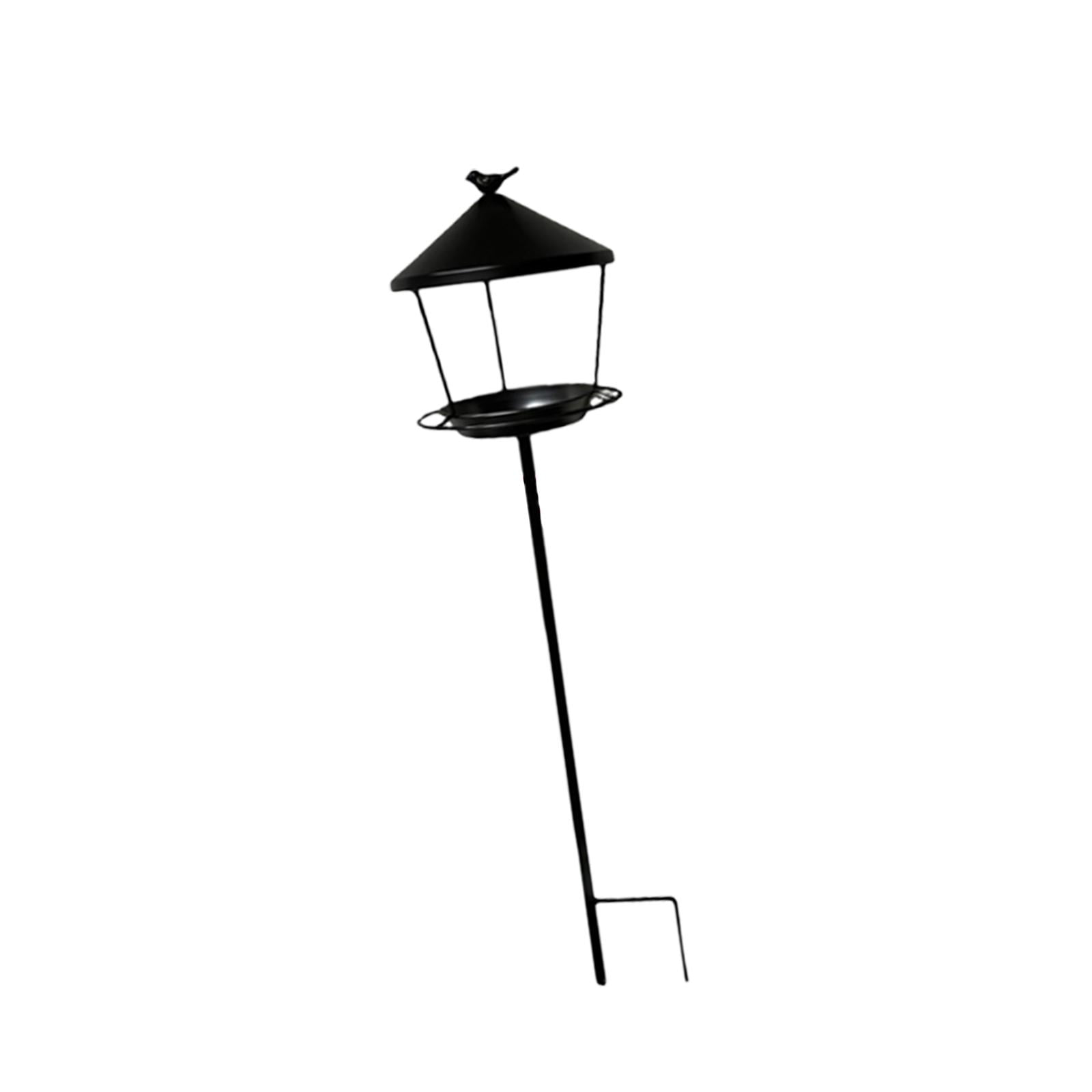 Aymzbd Antique Metal Bird Feeder Pole, Birdbath for Outdoor Birds, Bird Feeding Station black
