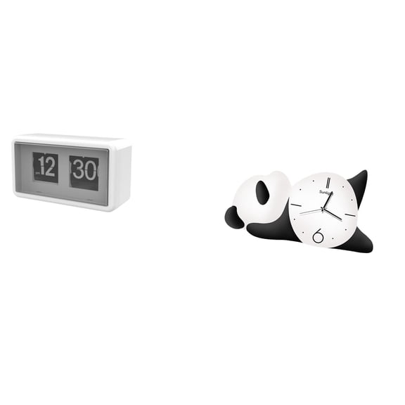 Aymzbd Auto Flip Clock Cute Panda Wall Clock Flip Desk Clock Large Display Wall Clock Smooth PP Density Board Suitable for Bedroom Office Living Room Gift Giving