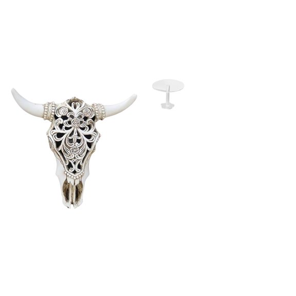 Aymzbd Bull Head Wall Sculpture Resin Cow Head Wall Decor Home Decor Statue Dollhouse Miniatures Round Table Furniture Acrylic Material Suitable for DIY