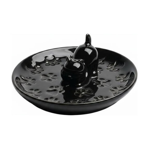 Aymzbd Burner Incense Holder Cat Ceramic Heat Resistant Tray for Indoor Home Decor Meditation Altar and Studio