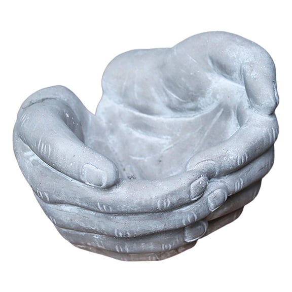 Aymzbd Cactus Plant Holder home Palm Shaped Cement Flowerpot Flower Pot Cactus Bonsai 18cmx18.5cmx12cm