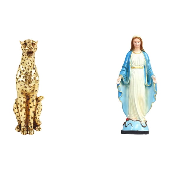 Aymzbd Cheetah Figurine Gold Cheetah Sculpture Resin Statue Realistic Desktop Ornament Artistic Tabletop Decoration Suitable for Home Office Shelf Tabletop Art Collection
