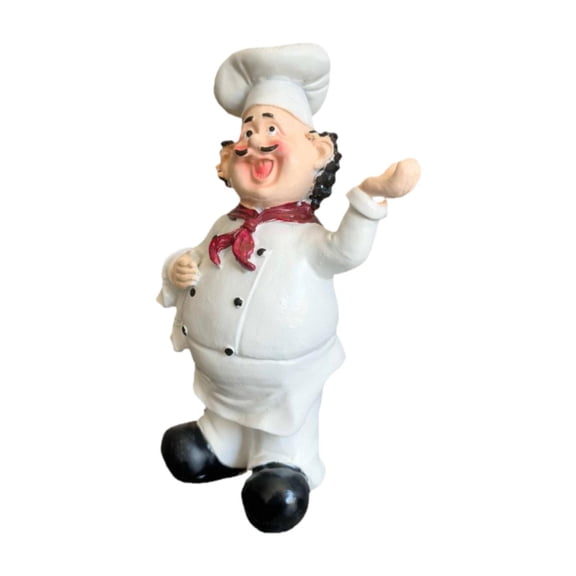 Aymzbd Chef Figurine Ornament Chef Kitchen Decoration Art Crafts Cute Collectible Resin