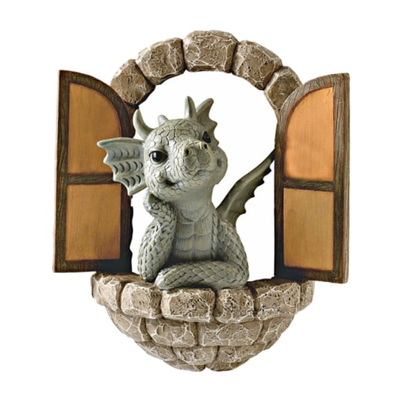 Aymzbd Dinosaur Out The Door Fairy Whimsical Ornament Novelty Outdoor Figure Novelty Balcony Dinosaur