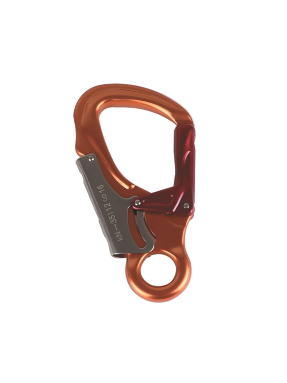 Double Locking Snap Hook Aluminum Carabiner Heavy Duty Spring Hook Self Locking Climbing Clip with High Strength Keychain Hardware Suitable for Rock C Orange