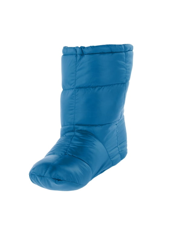 Down Slippers Booties Footwear Cozy Lightweight Camping Tent Foot Cover High-top blue L