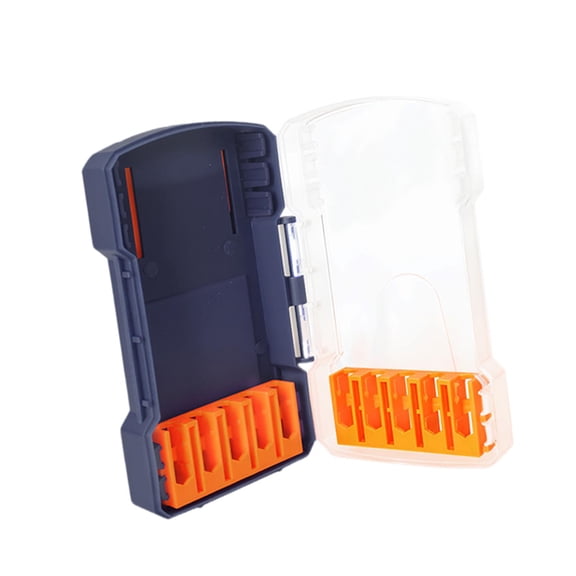 Aymzbd Drill Bit Storage Box Carrier Compact Empty Small Part Carrying Case Screwdriver blue