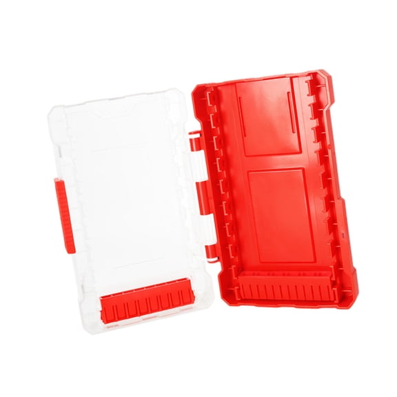 Aymzbd Drill Bit Storage Box Carrier Compact Empty Small Part Carrying Case Screwdriver red l