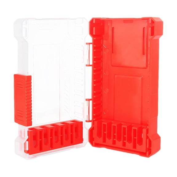 Aymzbd Drill Bit Storage Box Carrier Compact Empty Small Part Carrying Case Screwdriver red m