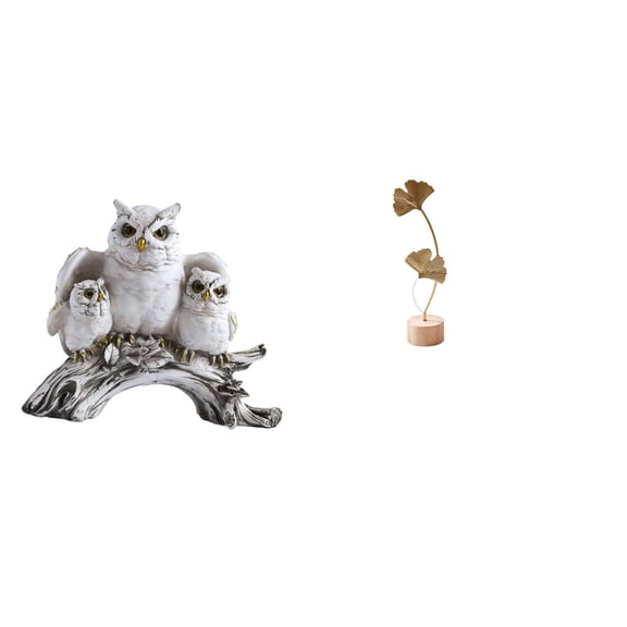 Aymzbd Figurines Artificial Animal Crafts Modern Statue Leaf Sculpture Miniature Figurine Resin Iron Metal Leaf Statue Home Decor Suitable for living room bedroom office bar restaurant mantel