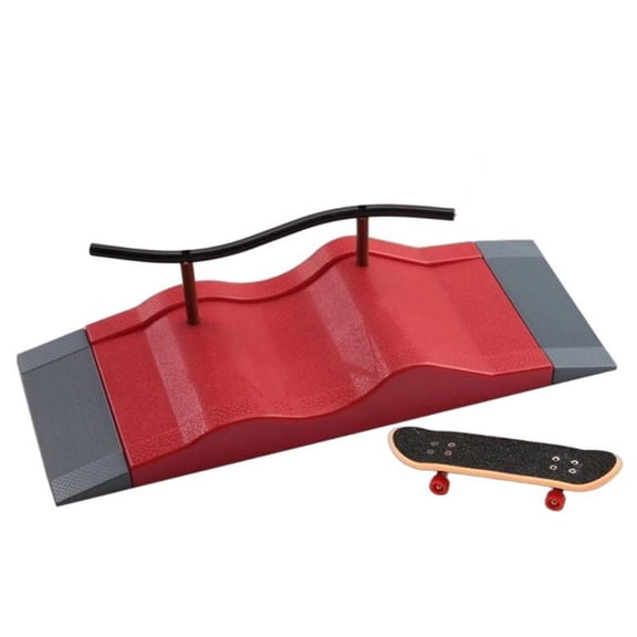 Aymzbd Finger Skateboard Ramp Kit Fingerboard Deck Mini Skate Park Portable Plastic Design for Kids Beginners Desk Play