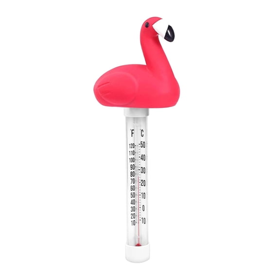 Aymzbd Floating Pool Thermometer -10 degreeC to 50 degreeC/10 degreeF to 120 degreeF Fit Pond Bath Flamingo