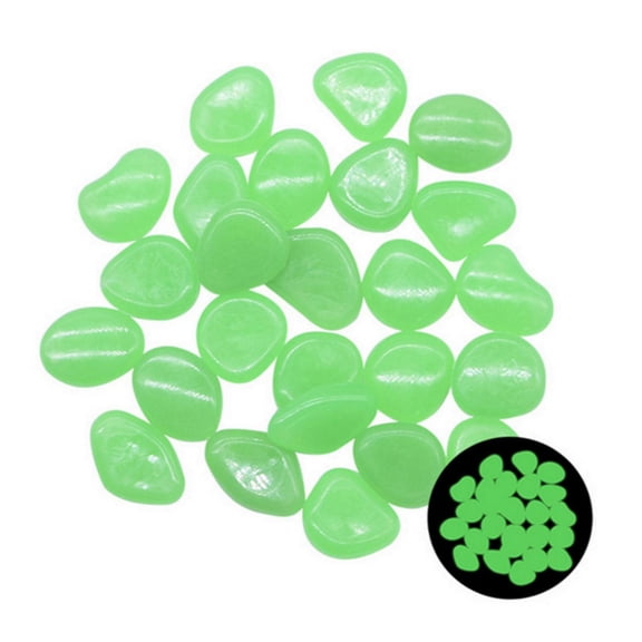 Aymzbd Fluorescent Luminous Stones Decoration Fish Dark Landscaping Crafts Cobblestones Green