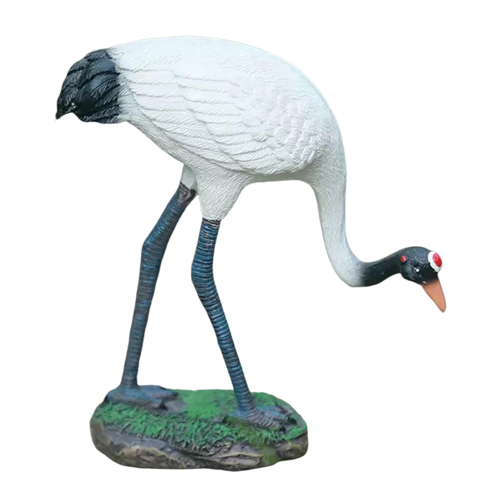 Aymzbd Garden Statue Bird Statues Sculptures Crane Yard Art Decorations Craft Decoy for 13cm