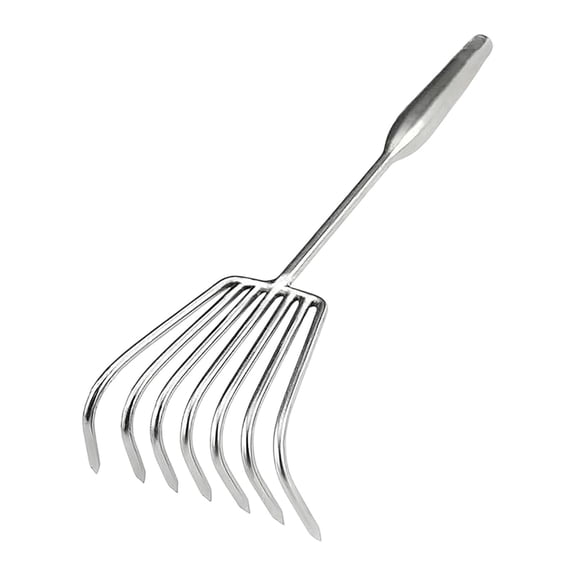 Aymzbd Hand Rake Gardening Soil Loosening Tool Stainless Steel Sturdy Digging Tool Claw Seven Tines