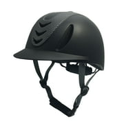 Aymzbd Horse Riding Helmet Bicycle Helmet Adjustable Summer Horse Equipment Safety Half Carbon Flower Black