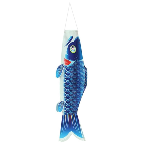 Aymzbd Japanese Carp Flag Japanese Carp Windsock Streamer Fish Windsock Banner Colorful blue