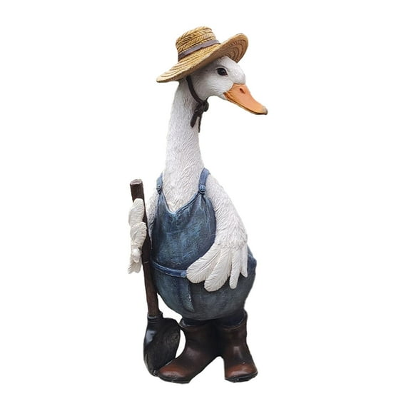 Aymzbd Lawn Decorative Mini Resin Duck Animals Statues Model Plaything Garden Ornaments Male Duck