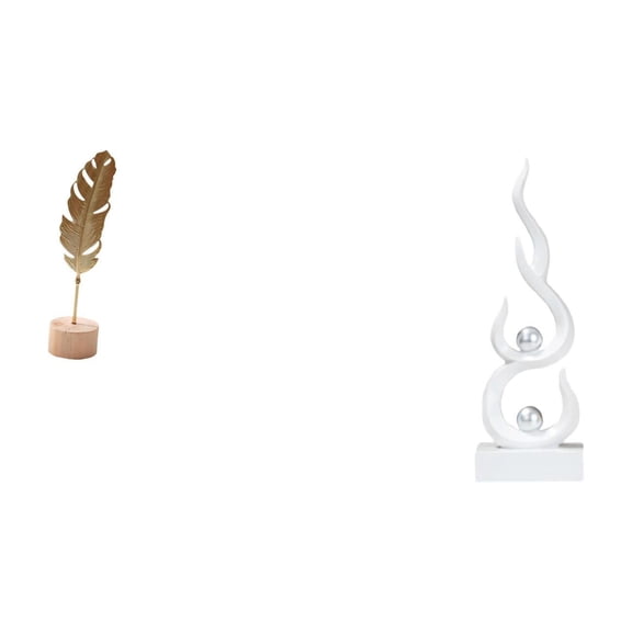 Aymzbd Leaf Flame Sculpture Metal Resin Figurine Nordic Creative Ornament Abstract Fire Shaped Statue Modern Craft for Table Party Home Patio Office Bookshel