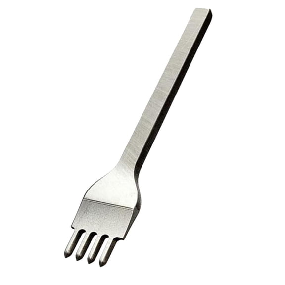 Aymzbd Leather Craft Tool 4 Prong 4mm Spacing Hole Punches Lacing Stitching Silver 4mm 4mm 4 Prong Silver