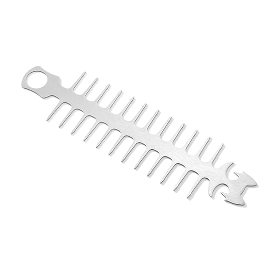 Aymzbd Metal Roaster Fork Grilling Skewers Camp Fire Reusable Fishbone Shape Barbecue Cat 26.5x7x1.8mm
