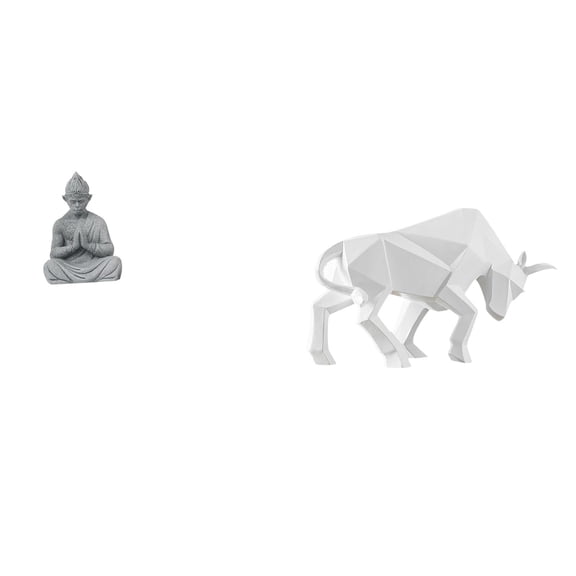 Aymzbd Monkey Buddha Bull Statue Figure Collectible Miniature Sculpture Ornament Lovely Modern Resin Abstract Figurine for Hotel Patio Backyard Entryway Tabl