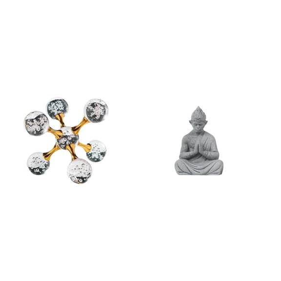Aymzbd Monkey Buddha Statue Sphere Figurine Desktop Decorative Figurine Shelf Sculpture Bubble Glass Sandstone Styling Suitable for gift giving home decoration living room bedroom garden