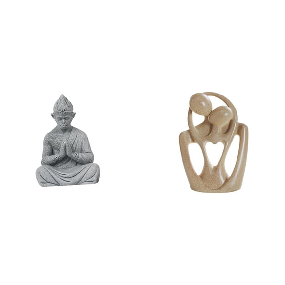 Aymzbd Monkey Statue Buddha Figurine Abstract Sculpture Meditating Sandstone Resin Ornament Suitable for gift giving home decoration restaurant hotel meditation space