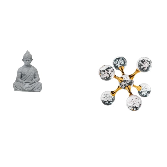 Aymzbd Monkey Statue Buddha Sculpture Bubble Sphere Desktop Figurine Miniature Statue Sandstone Glass Fabrication Suitable for Office Shelf Living Room Bedroom