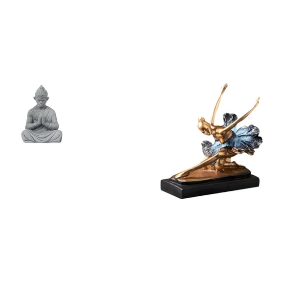 Aymzbd Monkey Statue Buddha Sculpture Miniature Ballet Dancer Figurine Sandstone Resin Hand Finished Ornament Suitable for Meditation Space Studio Desk Porch Office Housewarming