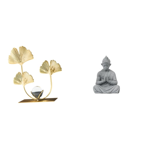 Aymzbd Monkey Statue Figurine Statue Metal Flowers Leaf Sculpture Iron Sandstone Art Ornament Heavy Reliable Solid Base Lifelike Suitable for Office Garden Home Meditation Space