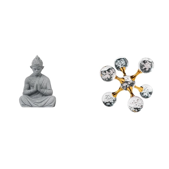 Aymzbd Monkey Statue Indoor Outdoor Buddhist Figurine Sphere Figurine Desktop Decorative Figurine Sandstone Glass Material Suitable for Desk Home Meditation Space Studio Office Bookshelf Bedroom