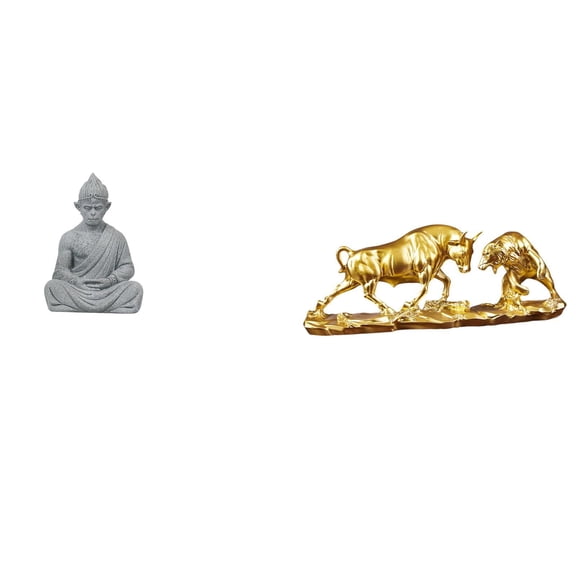Aymzbd Monkey Statue Monkey Buddha Statue Bull Sculpture Desktop Ornament Resin Craft Sandstone Collectible Lifelike Detailing Suitable for Table Office Meditation Decorations Collection