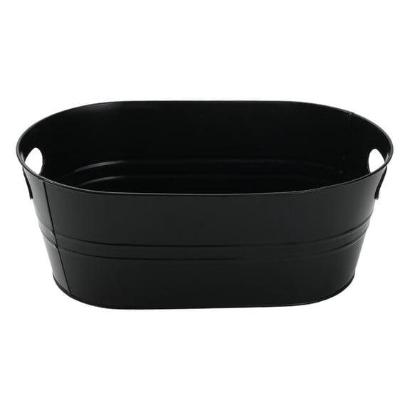 Aymzbd Oval Beverage Tub with Handle for Ice Storage, Ideal for Parties and Restaurants black