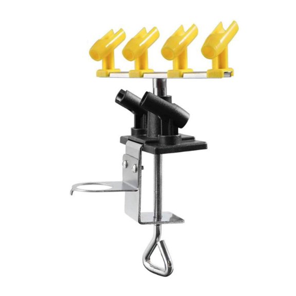 Aymzbd Paint Tool Organizer Airbrush Holder Desk Clamp Six Slot Metal Body 360 Rotation for Hobby Painters Artists and Desktop Workstations